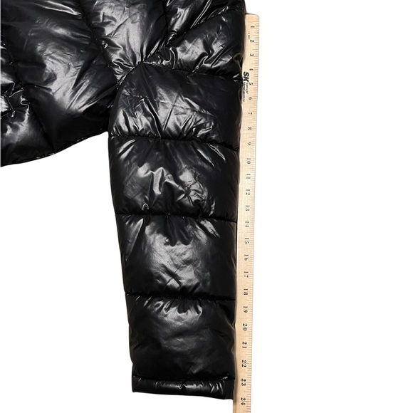 Bagatelle Sport high collar and shine full zip and button puffer coat size Large - Picture 6 of 11